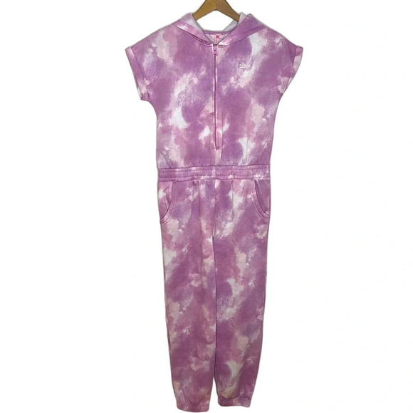 JUICY Couture Girls Tie Dye Hooded Loungewear Zip Up Cozy Jumpsuit Sweatsuit - Picture 3 of 10